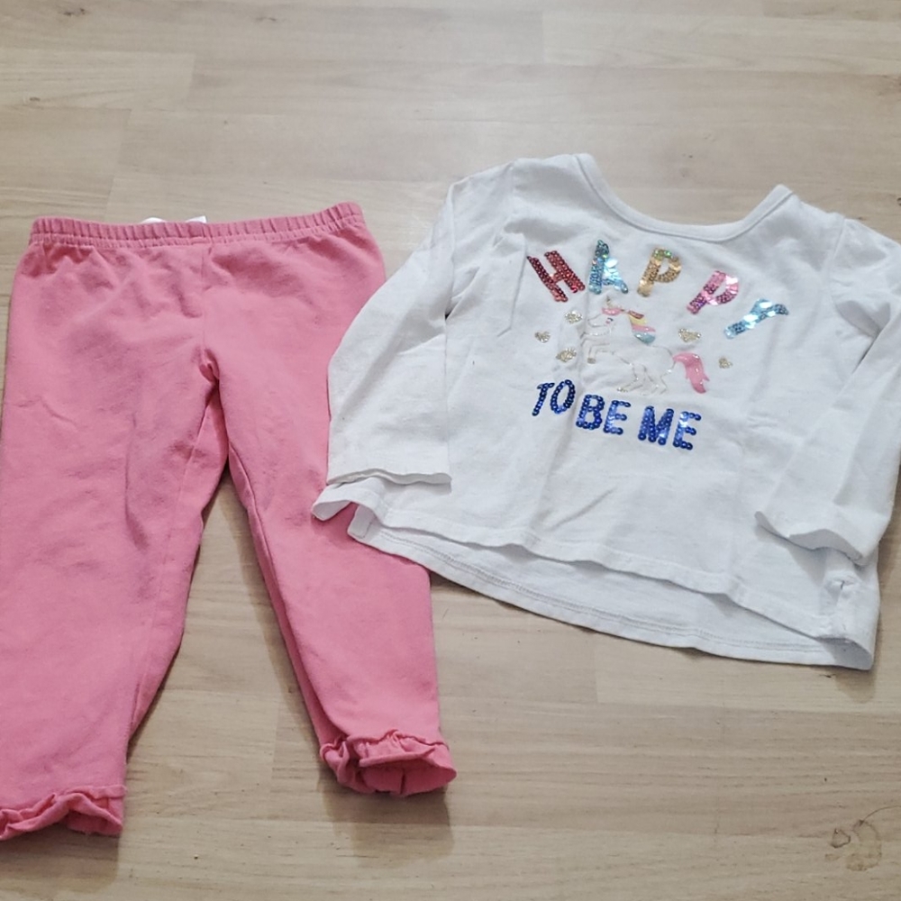 Carter's pink unicorn outfit 24M